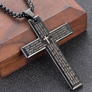 Lord’s Prayer Cross Pendant Necklace